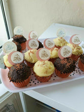 Load image into Gallery viewer, 12 PRECUT Edible Eid Mubarak Disc 2 wafer paper cake/cupcake toppers
