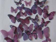 Load image into Gallery viewer, 48 PRECUT Purple Mix Edible wafer/rice paper Butterflies cake/cupcake toppers
