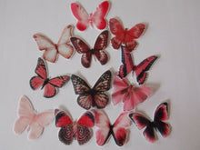 Load image into Gallery viewer, 12 Precut Edible Pink Mix(2) Butterflies for cakes and cupcake toppers

