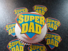 Load image into Gallery viewer, 12 PRECUT Edible Father/Dad Day wafer/rice paper cake/cupcake toppers (2)
