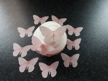 Load image into Gallery viewer, 16 **PRECUT** Baby Pink Edible wafer/rice paper Butterflies cake/cupcake toppers
