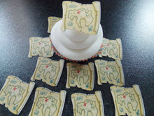 Load image into Gallery viewer, 12 PRECUT Pirate Treasure Maps Edible wafer/rice paper cake/cupcake toppers

