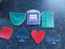 Load image into Gallery viewer, 12 PRECUT Edible Casino Set wafer/rice paper cake/cupcake toppers
