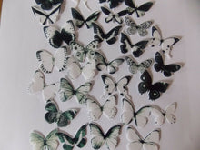 Load image into Gallery viewer, 30 **PRECUT** Small White&amp;Black Edible Butterflies cake/cupcake/cake pop toppers
