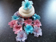Load image into Gallery viewer, 12 x 3D Edible Mixed flowers wafer/rice paper cake/cupcake toppers
