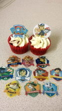 Load image into Gallery viewer, 12 PRECUT Paw Patrol Edible wafer/rice paper cupcake toppers
