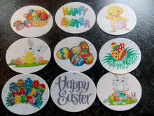 Load image into Gallery viewer, 15 PRECUT Easter Ovals Edible wafer paper cake/cupcake toppers

