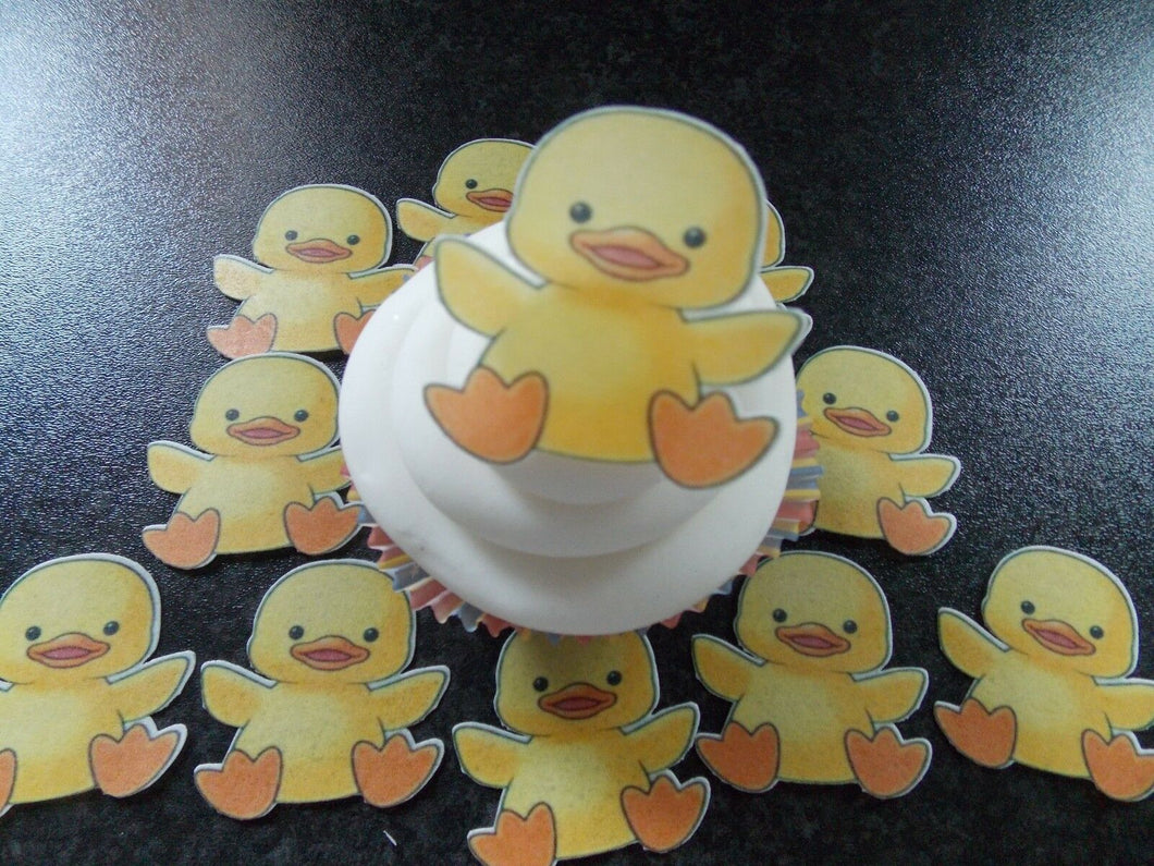 12 PRECUT  Edible Chick/Chicken Easter wafer/rice paper cake/cupcake toppers