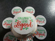 Load image into Gallery viewer, 12 PRECUT Edible Christmas/xmas discs wafer/rice paper cake/cupcake toppers (6)
