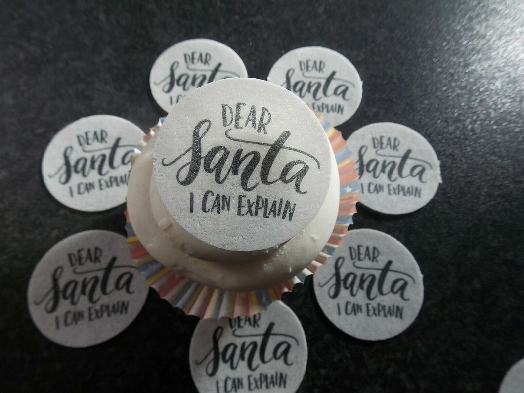 12 PRECUT Edible Christmas/xmas discs wafer/rice paper cake/cupcake toppers (3)