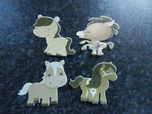 Load image into Gallery viewer, 12 PRECUT Edible Horse wafer/rice paper cake/cupcake toppers
