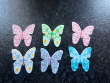 Load image into Gallery viewer, 30 Precut Edible Small Floral Butterfly wafer paper cake/cupcake toppers
