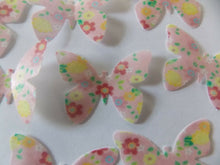 Load image into Gallery viewer, 20 PRECUT Edible Pink Flower wafer paper Butterflies cake/cupcake toppers
