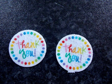 Load image into Gallery viewer, 35 Precut Small Edible Thank you Discs wafer paper cake/cupcake topper (2)
