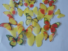 Load image into Gallery viewer, 48 PRECUT yellow Mix Edible wafer/rice paper Butterflies cake/cupcake toppers
