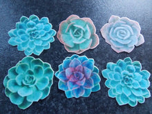 Load image into Gallery viewer, 12 PRECUT Edible Cactus Flowers wafer/rice paper cake/cupcake toppers
