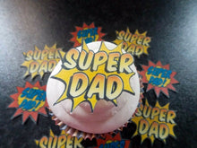 Load image into Gallery viewer, 12 PRECUT Edible Father/Dad Day wafer/rice paper cake/cupcake toppers (1)

