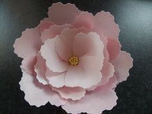 Load image into Gallery viewer, 1 Extra Large edible wafer/rice paper pink peony rose flower cake topper
