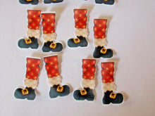 Load image into Gallery viewer, 12 sets of *PRECUT*  Santa Legs Edible wafer/rice paper cake/cupcake toppers
