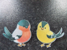 Load image into Gallery viewer, 12 Edible wafer Paper Birds for cake/cupcake toppers
