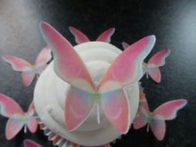 Load image into Gallery viewer, 12 PRECUT Edible Pink Blush Butterflies wafer/rice paper cake/cupcake toppers(g)
