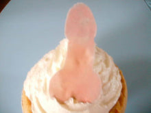 Load image into Gallery viewer, 15 Precut Edible wafer/rice paper willy/penis hen/birthday cupcake topper
