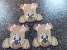 Load image into Gallery viewer, 12 PRECUT Edible Dog/Puppy Face/Head wafer/rice paper cake/cupcake toppers
