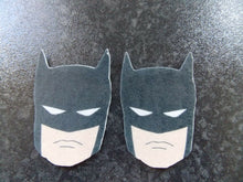 Load image into Gallery viewer, 12 **PRECUT** Batman Head Edible wafer/rice paper cake/cupcake toppers
