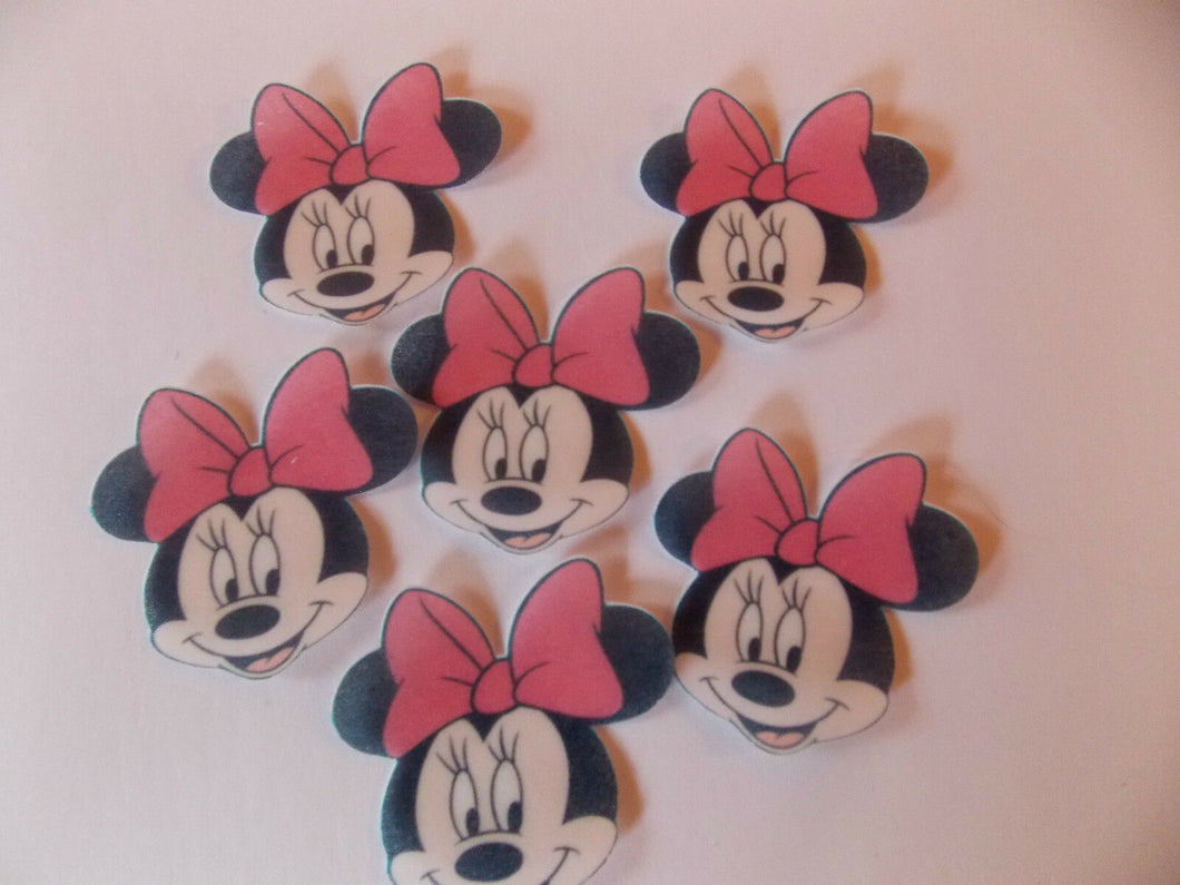 12 Precut Edible Pink Minnie Mouse for cakes and cupcake toppers