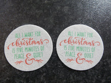 Load image into Gallery viewer, 12 PRECUT Edible Christmas/xmas discs wafer/rice paper cake/cupcake toppers (4)
