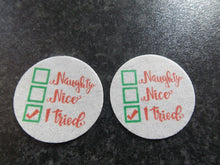 Load image into Gallery viewer, 12 PRECUT Edible Christmas/xmas discs wafer/rice paper cake/cupcake toppers (1)
