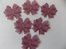 Load image into Gallery viewer, 12 PRECUT Edible Mauve Bows wafer/rice paper cake/cupcake toppers
