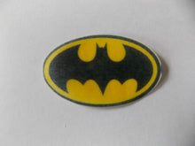 Load image into Gallery viewer, 16 PRECUT Edible Batman Logo wafer/rice paper cake/cupcake toppers
