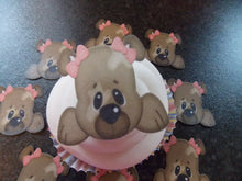 Load image into Gallery viewer, 12 PRECUT Edible Dog/Puppy Face/Head wafer/rice paper cake/cupcake toppers
