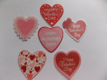 Load image into Gallery viewer, 12 PRECUT edible wafer/rice paper Valentine Hearts cake/cupcake toppers
