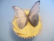 Load image into Gallery viewer, 12 PRECUT Large Purple Edible wafer/rice paper Butterflies cake/cupcake toppers.
