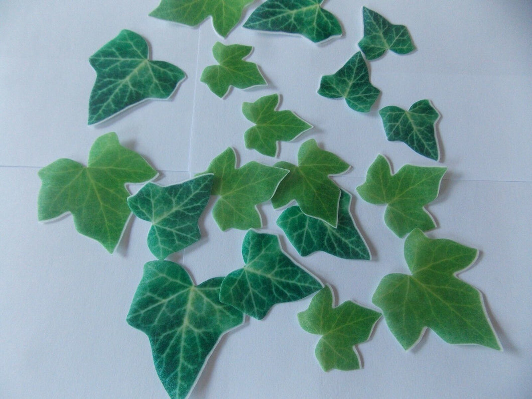 18 PRECUT Edible paper Ivy Leaves cake/cupcake toppers