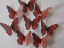 Load image into Gallery viewer, 16 PRECUT  Ruby Red Edible wafer paper Butterflies cake/cupcake toppers
