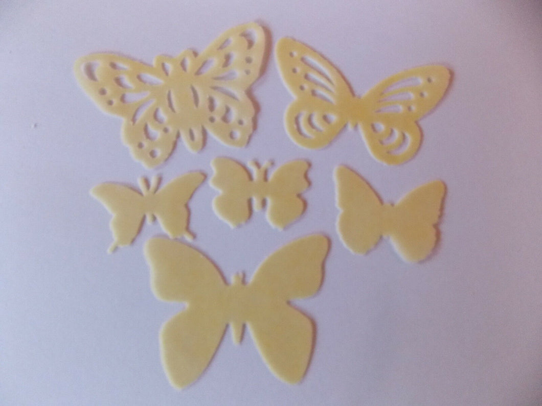 48 Precut Edible Yellow Butterflies for cakes and cupcake toppers
