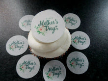 Load image into Gallery viewer, 12 PRECUT edible wafer/rice paper Mothers Day Disc cake/cupcake toppers (3)
