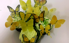 Load image into Gallery viewer, 12 Precut Edible Yellow Mix Butterflies for cakes and cupcake toppers
