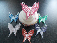 Load image into Gallery viewer, 12 x 3d Edible Butterflies wafer/rice paper cake/cupcake toppers design 1
