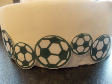 Load image into Gallery viewer, 3 Precut Edible Wafer Paper Football cake ribbon/border cake topper
