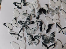 Load image into Gallery viewer, 30 PRECUT Edible White Mix Butterfly wafer/rice paper cake/cupcake toppers
