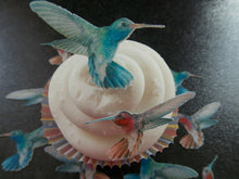 Load image into Gallery viewer, 16 PRECUT Edible wafer/rice paper Humming Birds (2 )cake/cupcake toppers
