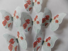 Load image into Gallery viewer, 12 PRECUT Edible Poppy wafer paper Butterflies cake/cupcake toppers

