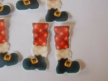 Load image into Gallery viewer, 12 sets of *PRECUT*  Santa Legs Edible wafer/rice paper cake/cupcake toppers
