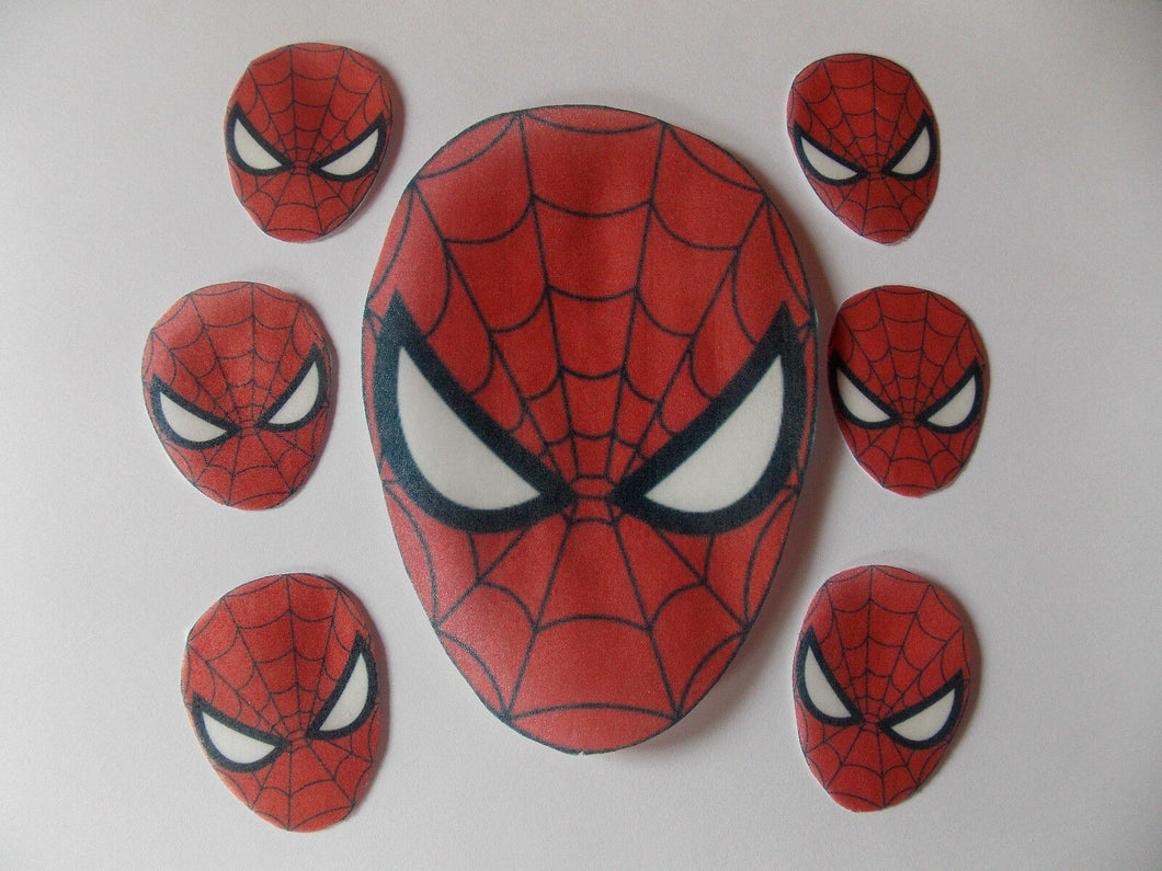 Large Edible precut Spiderman cake and cupcake toppers