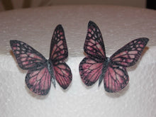 Load image into Gallery viewer, 12 PRECUT Pink Edible wafer/rice paper Butterflies cake/cupcake toppers(6)
