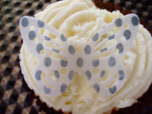 Load image into Gallery viewer, 20 Edible wafer/rice Paper Spotty Butterflies for cakes/Cupcakes
